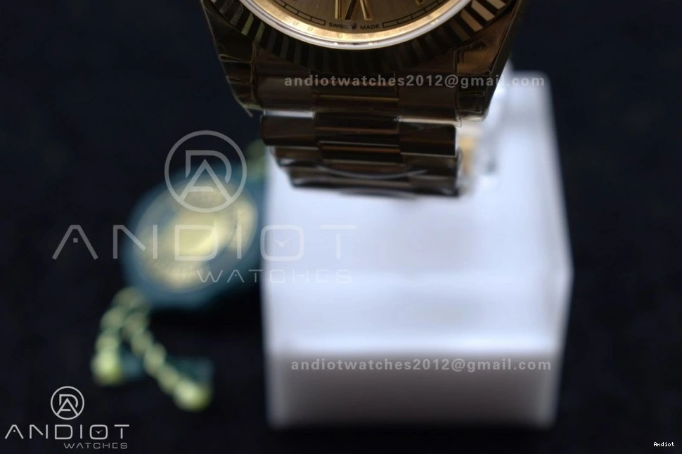 Dial Weight on Gold RG DayDate GSF A2836 40 President Roman Gain Bracelet 0128